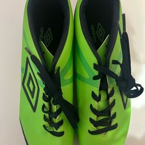 Umbro Neon Green Soccer Shoes with Black Accents